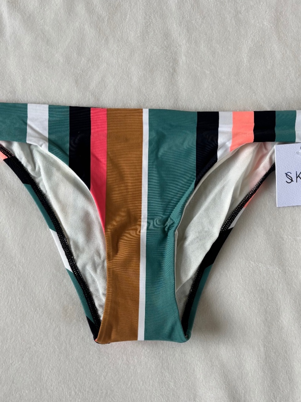 Skye Bikini Bottom Angelina Stripe Multi-Color Slip-on Women's Size XS NWT